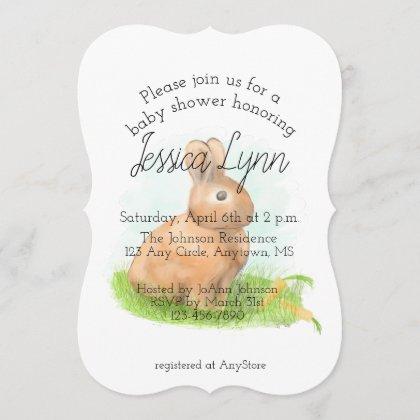 Rabbit Baby Shower Invitation