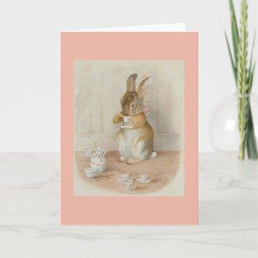 Rabbit Drinking Tea by Beatrix Potter Card