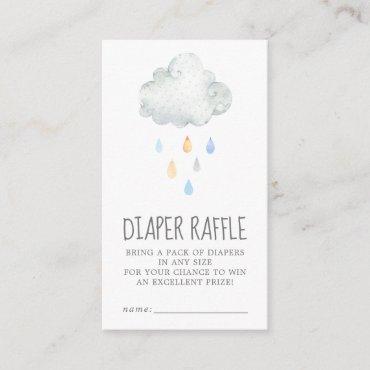 Rain Cloud Boy Baby Shower Diaper Raffle Enclosure Card
