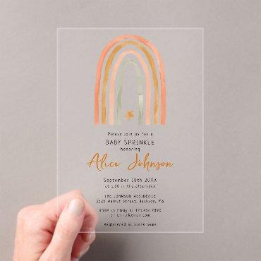 Rainbow And Star Boho Baby Sprinkle Shower Acrylic