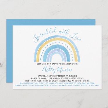 Rainbow Baby Shower Boy Baby Sprinkle Invitation