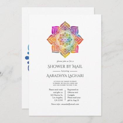 Rainbow Mandala Indian Shower by Mail Invitation