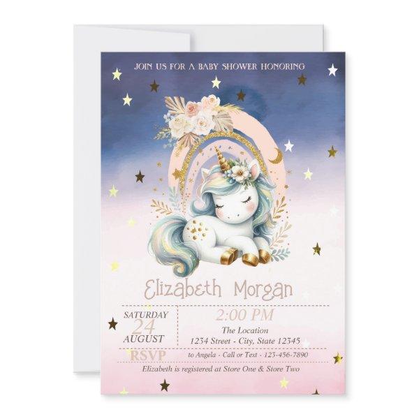 Rainbow Unicorn Stars Ombre