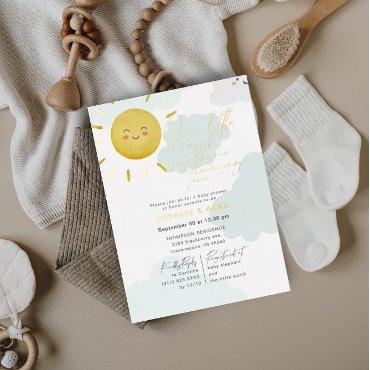 Ray of Sunshine Clouds Gender Neutral Baby Shower Foil