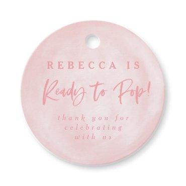 Ready to pop! baby shower invite thank you favor tags