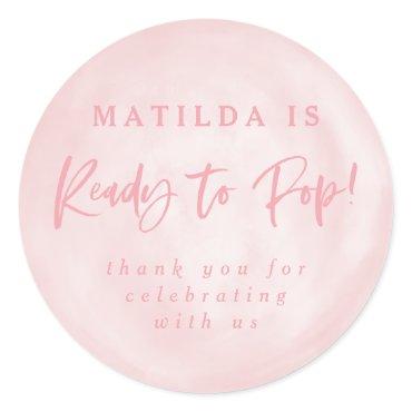 Ready to pop! baby shower invite thank you sticker
