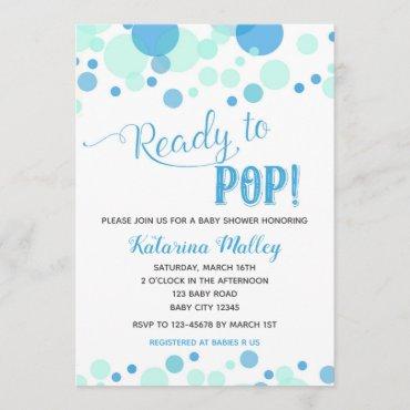 Ready to Pop! Boy Baby Shower Invitation