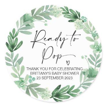 Ready To Pop Cute Baby Shower Favor Classic Round Sticker