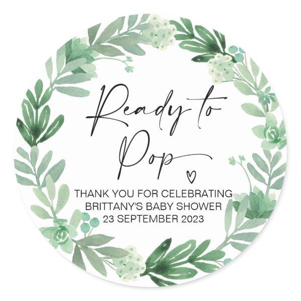 Ready To Pop Cute Baby Shower Favor Classic Round Sticker