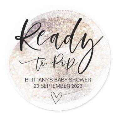 Ready To Pop Cute Baby Shower Favor Cute Classic R Classic Round Sticker