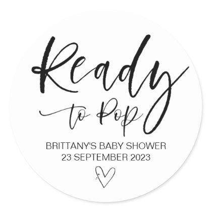 Ready To Pop Cute Baby Shower Favor Cute Classic Round Sticker