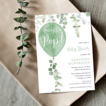 Ready to pop modern green balloon