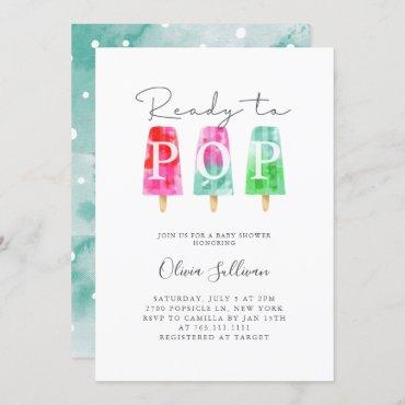Ready to Pop Popsicle Baby Shower Invitation