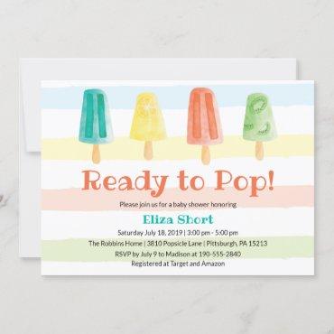 Ready to Pop Popsicle Summer Baby Shower Invitation