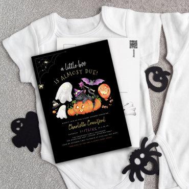 Real Foil | Boo Cute Spooky Halloween Baby Shower Foil  Postcard