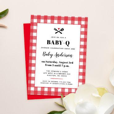 Red and White Gingham Plaid BBQ