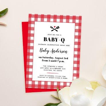Red and White Gingham Plaid BBQ