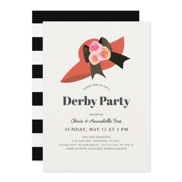 Red Big Hat Roses Derby Party