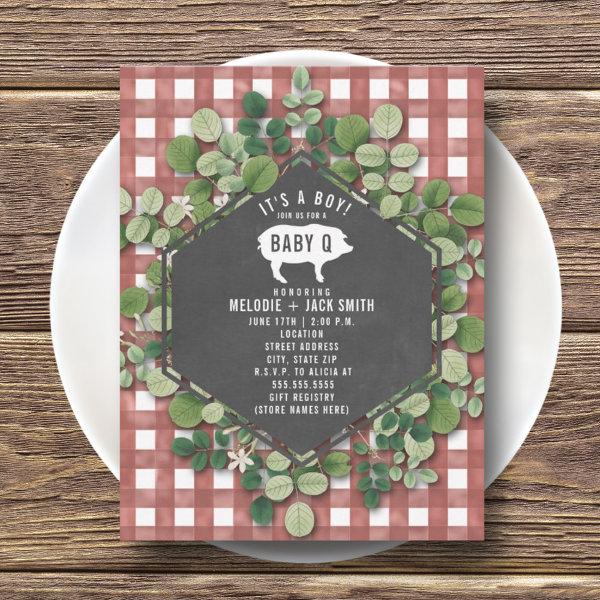 Red Gingham Greenery Baby Q