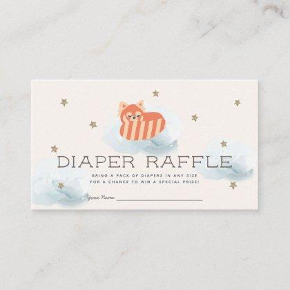 Red Panda Baby Shower Diaper Raffle Ticket Enclosure Card