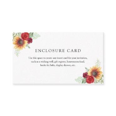 Red Roses and Sunflowers  Enclosure Card