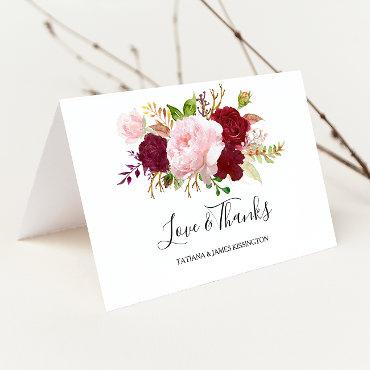 Red Tropical and Romantic Wedding Thank You