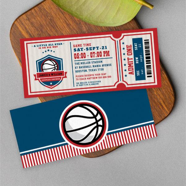 Red Vintage Basketball Ticket Couples