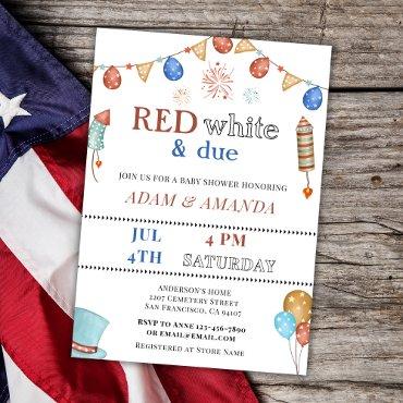 Red White And Due July Fourth 4TH Baby Shower