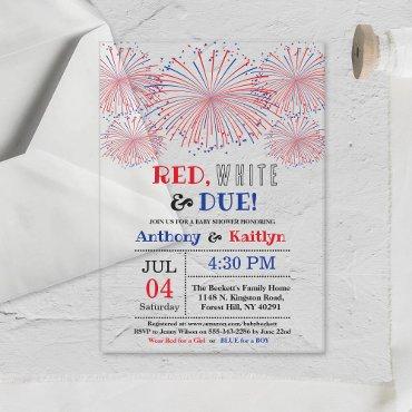 Red, White & Due! 4th Of July Baby Shower Acrylic