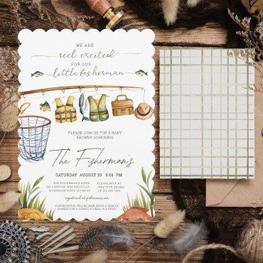Reel Excited Watercolor Fishing Baby Shower