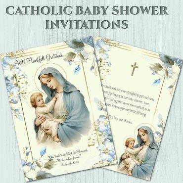 Religious Baby Shower Thank You Mary Jesus