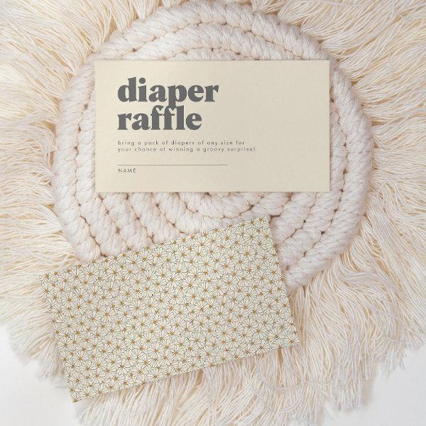Retro Boho Daisy Baby Shower Diaper Raffle Game Enclosure Card