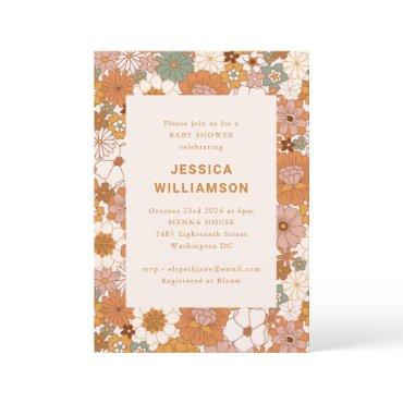 Retro Boho Terracotta Floral Cute