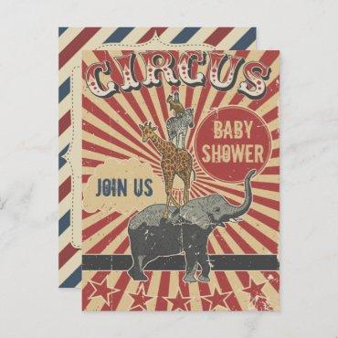 Retro Circus Baby Shower Invitation