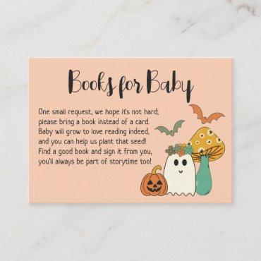 Retro Halloween Baby Shower Book Request Enclosure Card