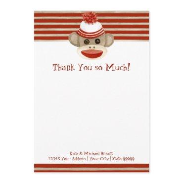 Retro Sock Monkey w Stocking Cap Baby Boy Shower