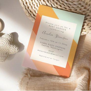 Retro Summer Abstract Stripes Baby Shower