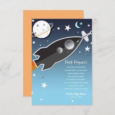 Rocket Ship Space Baby Shower Book Request