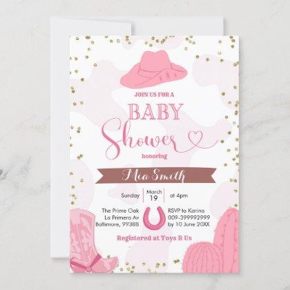 Rodeo cowgirl baby shower Invitation