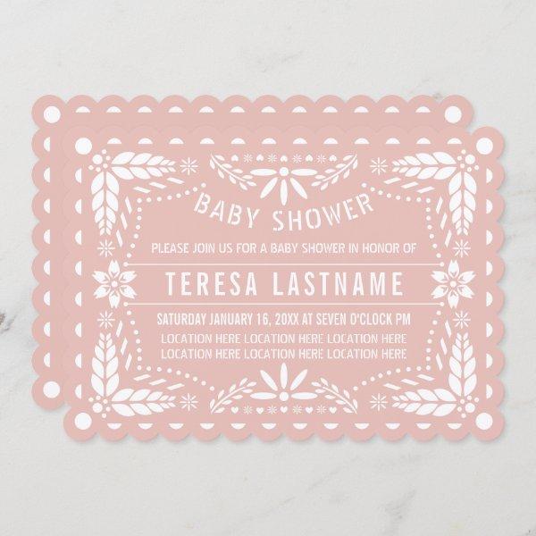 Rose gold and white papel picado