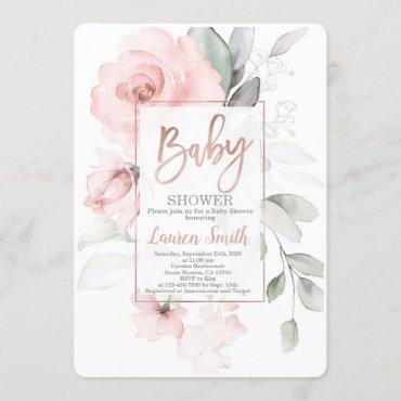 Rose gold Baby Shower Invitation