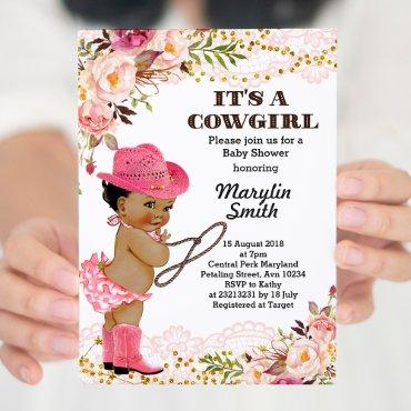 Rose Gold Cowgirl Baby Shower African American