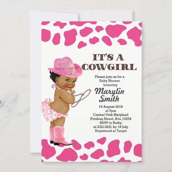 Rose Gold Cowgirl Cow Print