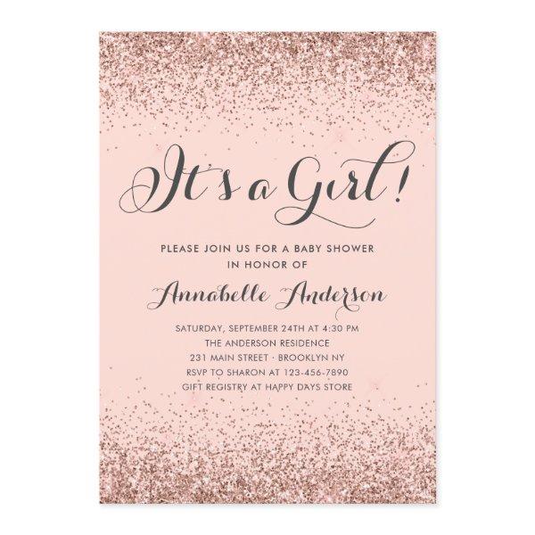 Rose Gold Glitter Confetti Pink Girl