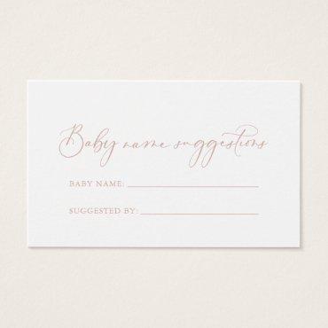 Rose Gold Idyllic Baby Name Suggestions Card