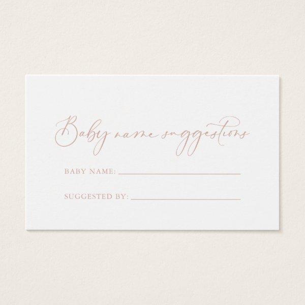Rose Gold Idyllic Baby Name Suggestions Card