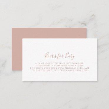 Rose Gold Minimalist Baby Shower Book Request  Enclosure Card