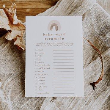 ROWAN Girl Rainbow Baby Shower Word Scramble Game
