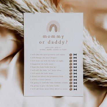 ROWAN Guess Who Mommy Daddy Baby Shower Game Card