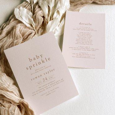 ROWAN Neutral Pink Gold Boho Simple Baby Sprinkle